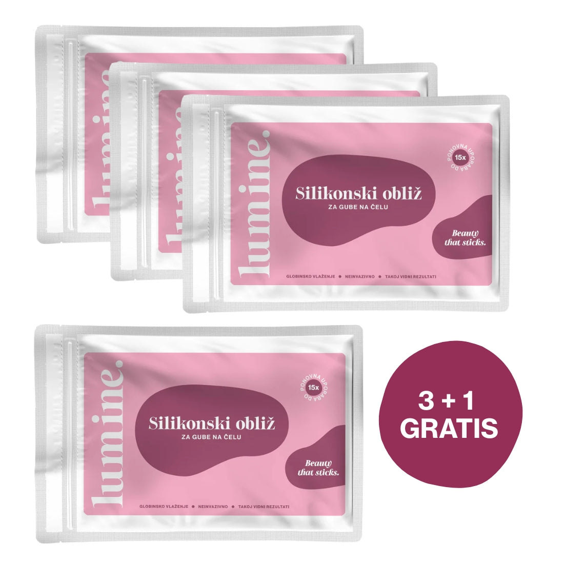 BALENÍ Silikonová náplast na čelo 3+1 ZDARMA